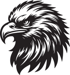 Eagle head silhouette logo icon vector art illustration design template