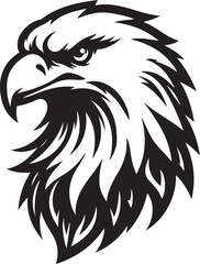 Eagle head silhouette logo icon vector art illustration design template