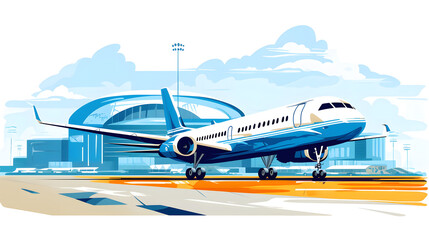 Fototapeta premium Professional world pointer and aviation transport at the airport for travel vector illustration