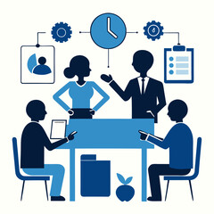 business people icon set