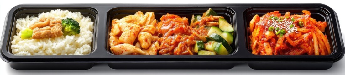 Asian meal prep with rice, stir-fried protein, and vegetables