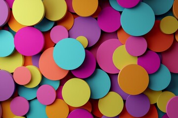 Stylish 3D Rendering of Colorful Rounded Forms for Artistic Backdrops