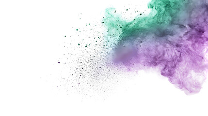 Fototapeta premium Vibrant explosion of colorful powder paint on a stark black canvas