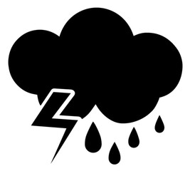 Storm Cloud with Lightning and Raindrops – Weather, Thunderstorm, Rain Forecast, Natural Disaster, Meteorology and Climate Change Visual