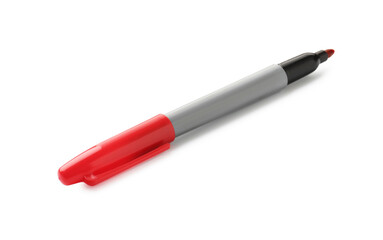 One red color marker isolated on white