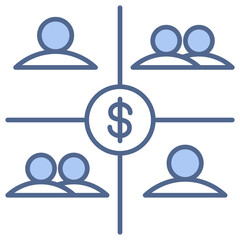 Market Segmentation Blue Icon