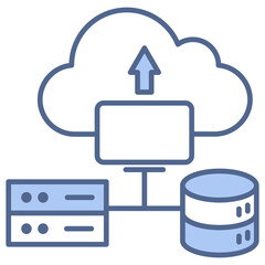 It Infrastructure Updates Blue Icon