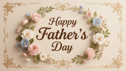 A charming and elegant Father's Day card design with a soft, vintage aesthetic. Father Day, Father Day Gifts, Happy Father Day