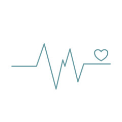 Blue heartbeat line vector art with transparent background.