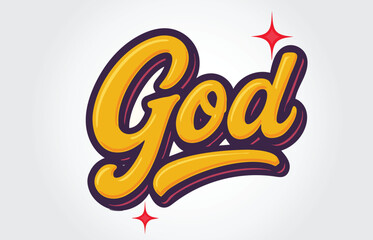 God Hand Lettering Typography Graffiti Template