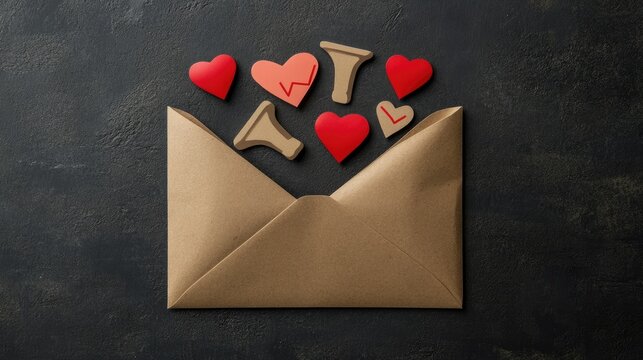 Abstract image of an envelope bursting with marketing icons like megaphone, graph, and heart