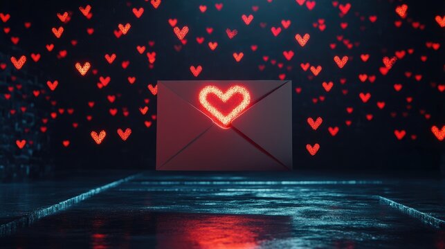 Abstract image of an envelope bursting with marketing icons like megaphone, graph, and heart