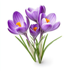 Naklejka premium Purple crocus isolated on white background