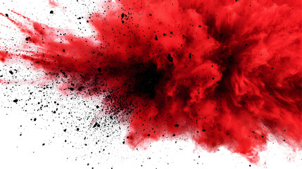 Eruption of crimson particles, a mesmerizing blend of light and darkness