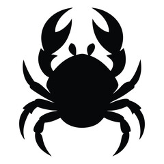 Crab with Claws Raised Vector Silhouette