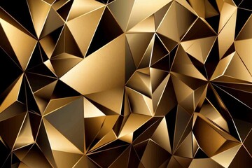 Unique geometric shapes come together in this captivating gold wallpaper.