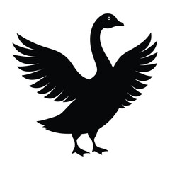 Domestic Rat Sitting Upright Vector Silhouette