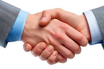 Obraz premium Handshake of Agreement: A close-up shot of a firm handshake between two individuals, symbolizing trust, partnership, and a successful deal, taken with exceptional clarity and focus.