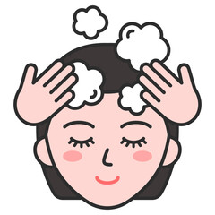 샴푸하는 여성 아이콘 
