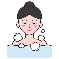 묙욕하는 여성 아이콘 