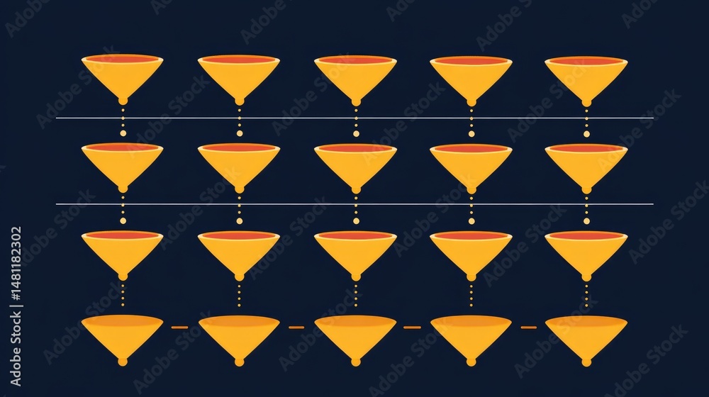 Poster Graphical email marketing workflow from list segmentation to open rates and click-through rate optimization