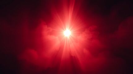 Obraz premium Bright Red Lightburst with Smoky Background and Diffused Glow