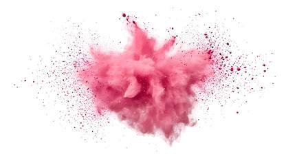 Spectacular burst of vibrant pink powder exploding against a dark backdrop