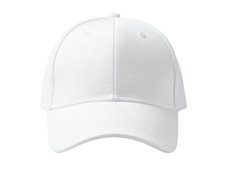Plain white baseball cap suitable for fashion mockups, sports team merchandise displays, and casual streetwear branding designs.