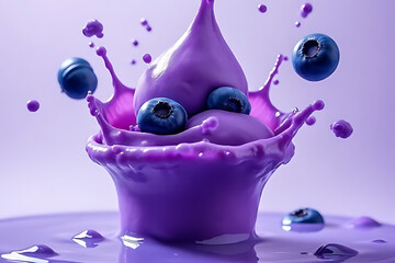 Refreshing blueberry splash kitchen studio food photography vibrant colors close-up creativity