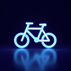 Fototapeta premium Illuminated bicycle art display urban area digital design nighttime abstract concept