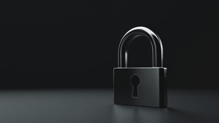 Metallic Padlock on a Dark Surface for Security and Protection