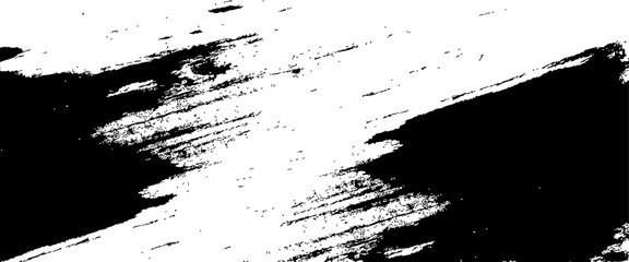 Obraz premium Vector grunge brush strokes texture rough black scratches for paint splatter template. Black and white grunge frame.