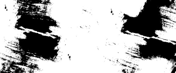 Vector grunge brush strokes texture rough black scratches for paint splatter template. Black and white grunge frame.