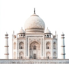 Full view of the taj mahal on isoleted white background