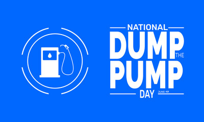 June 17 National Dump the Pump Day – Public Transit Day Concept, Eco Transport Poster, Banner, Cards, Social Media Post & Green Commute Background Design Vector Illustration