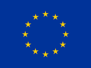 European Union flag SVG icon – blue flag with yellow stars symbolizing unity, peace, and solidarity across EU nations.

