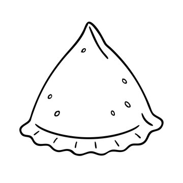 black and white samosa drawing clip art preview