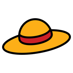 yellow straw hat icon