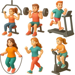 Obraz premium 3D Workout and Gym Activity Set