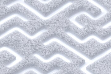 Naklejka premium Abstract white textured Self-Cleaning fabric pattern with embossed zigzag lines creating a modern, minimalist design. The pattern has a subtle 3D effect, giving it depth and a sense of movement.