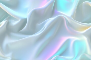 Obraz premium Seamless abstract image of iridescent Light-Emitting silk fabric with soft pastel colors and gentle folds.