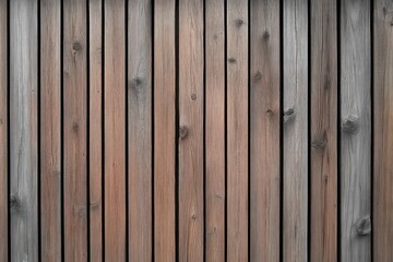 Close-up view of vertical wooden planks with natural grain and knots showing a rustic and weathered texture