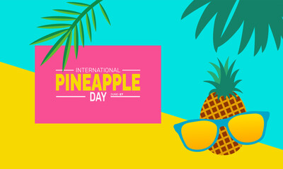 June 27 International Pineapple Day.  – Pineapple Day Concept, Summer Poster, Fruit  Banners, Cards, Social Media Post or Pineapple Background and template Design Inspiration Vector Illustration

