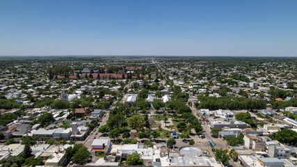 Aerial view of the city of "Villa Mercedes", San Luis, Argentina