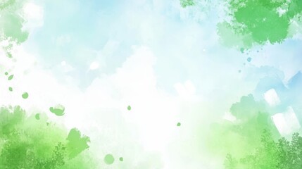 Delicate Watercolor Sky and Nature Background