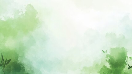 Fototapeta premium Delicate Watercolor Green Background