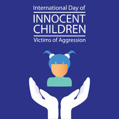 illustration vector graphic of a pair of hands lifting a girl, perfect for international day, innocent children victims of aggression, celebrate, greeting card, etc.