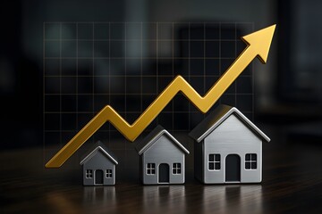real estate market growth property value increase housing price trend real estate investment success financial growth rising home prices real estate business economy boost upward graph home sales