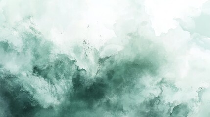 Abstract Watercolor Background in Soft Green Tones