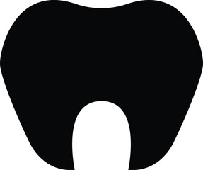 simple tooth illustration, healthcare or medical black and white icon design